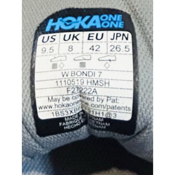Hoka One One W Bondi 7 Womens Size 9.5 Gray Peach Running Shoes Sneakers Cushion - Picture 2 of 16